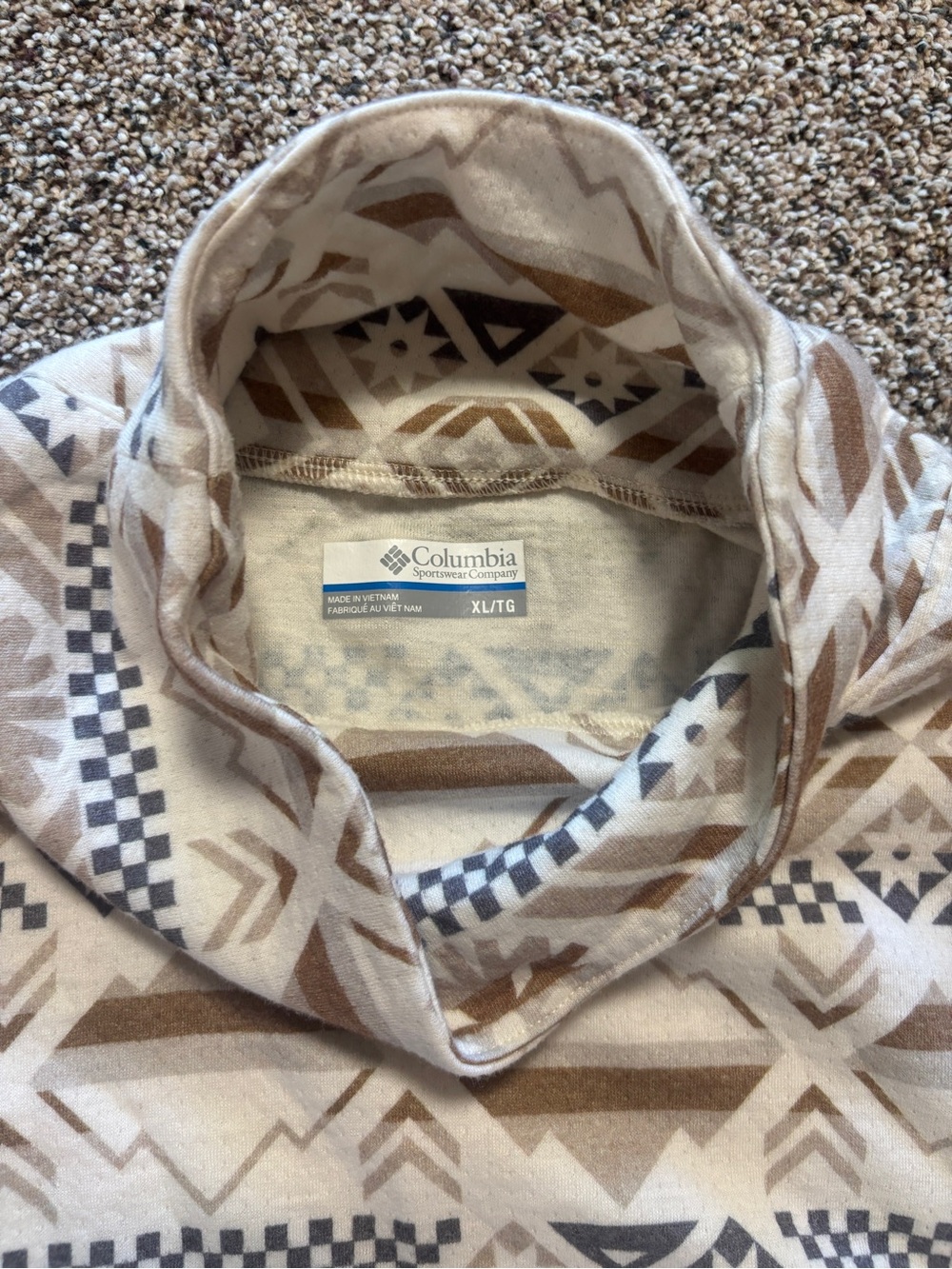 Columbia Women's XL Holly Hideaway Funnel Neck Shirt Turtleneck beige ski base - Picture 6 of 7